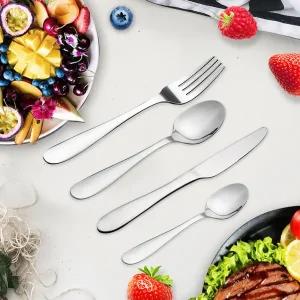 24pcs Stainless Steel Western Tableware Set, Set For 6 People, Silver Cutlery, Silverware Including Knife, Fork, Spoon, Dessert Spoon, Suitable For Home Restaurant Hotel Wedding Banquet, Dishwasher Safe